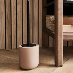 Brosse wc en grès - rose