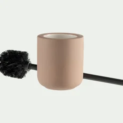 Brosse wc en grès - rose