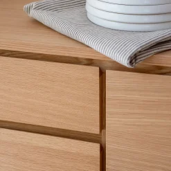 Buffet bas en bois 3 portes 1 tiroir - naturel