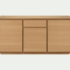 Buffet bas en bois 3 portes 1 tiroir - naturel