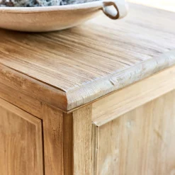 Buffet bas en teck recyclé - bois clair