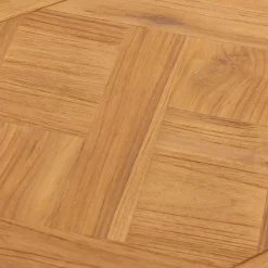 Buffet bas en teck recyclé et portes vitrées - bois clair