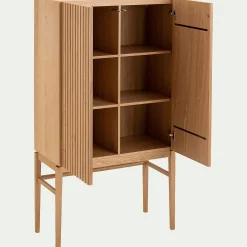 Buffet haut plaqué chêne H155cm - bois clair