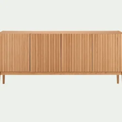 Buffet naturel 4 portes en plaqué chêne - bois clair