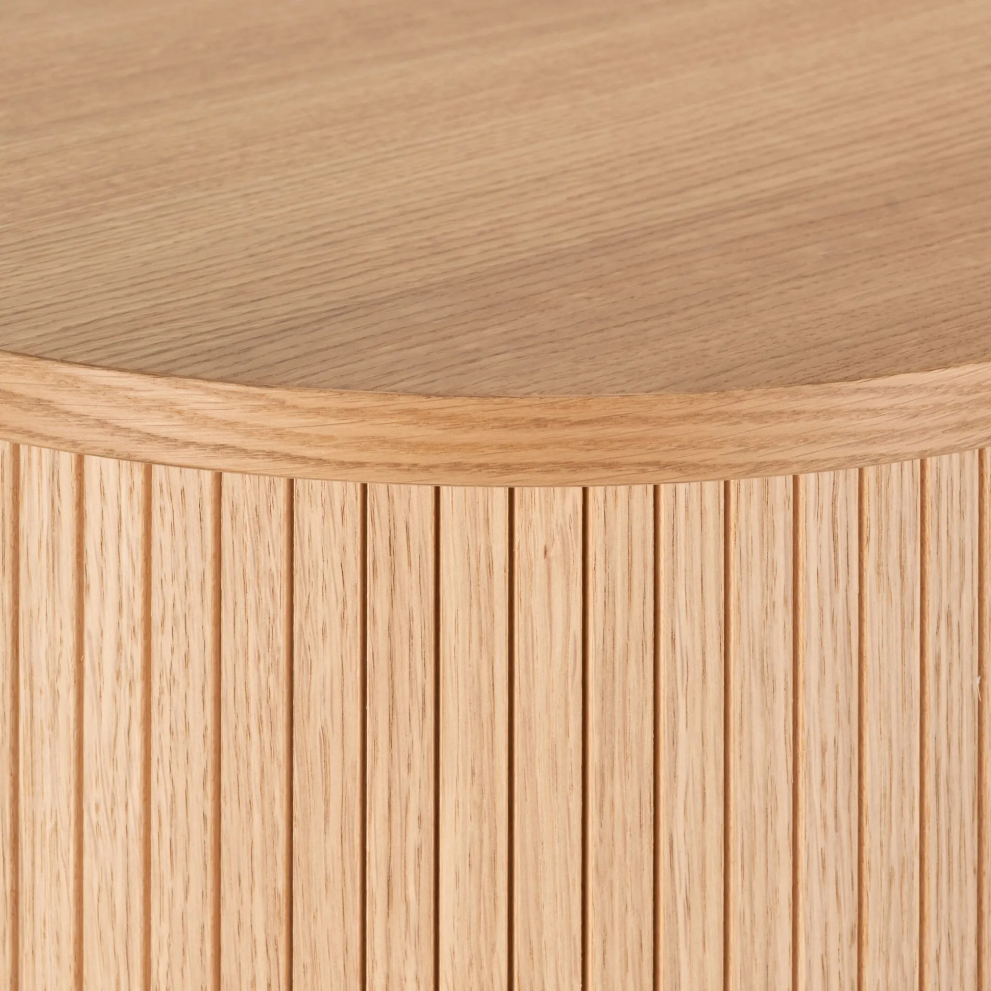 Buffet ovale en bois cannelé - bois clair