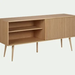 Buffet plaqué chêne avec portes coulissantes - bois clair