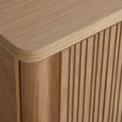 Buffet plaqué chêne avec portes coulissantes - bois clair