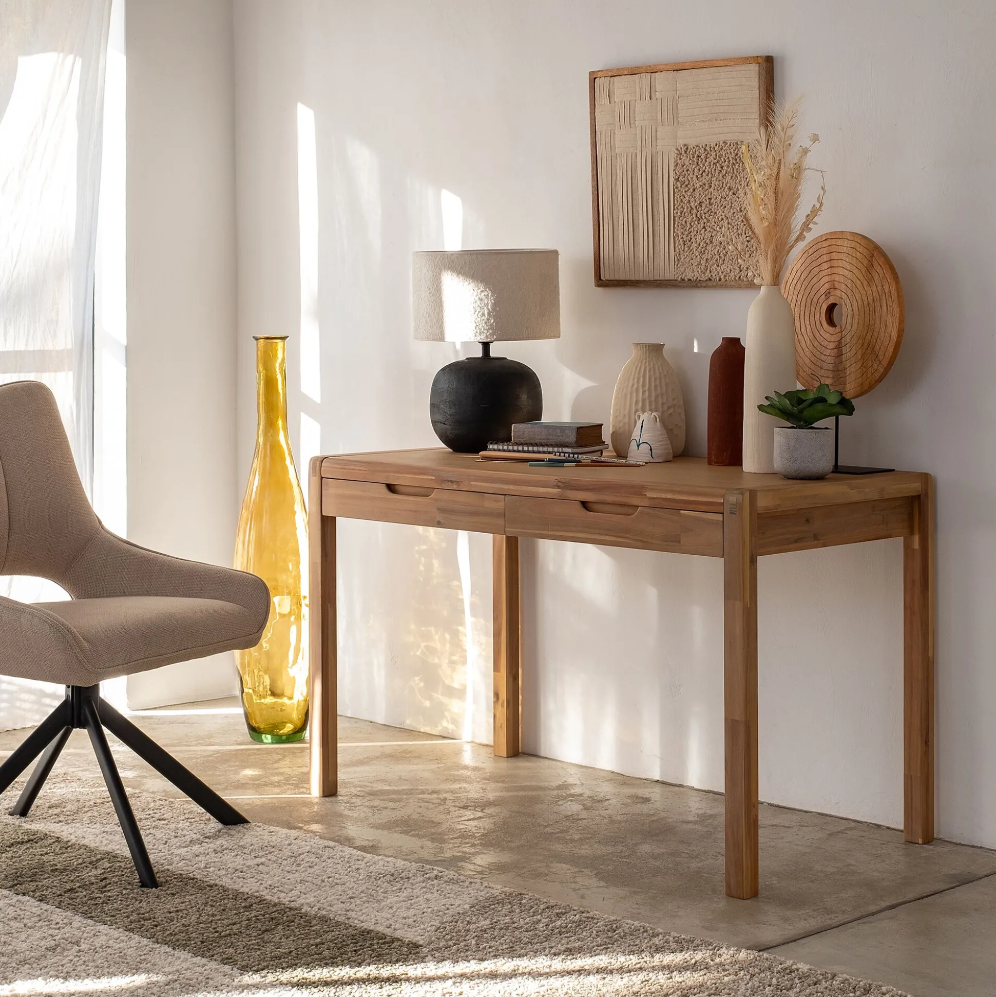 Bureau en acacia L120cm - bois clair