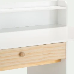 Bureau enfant avec rangement en bois - blanc