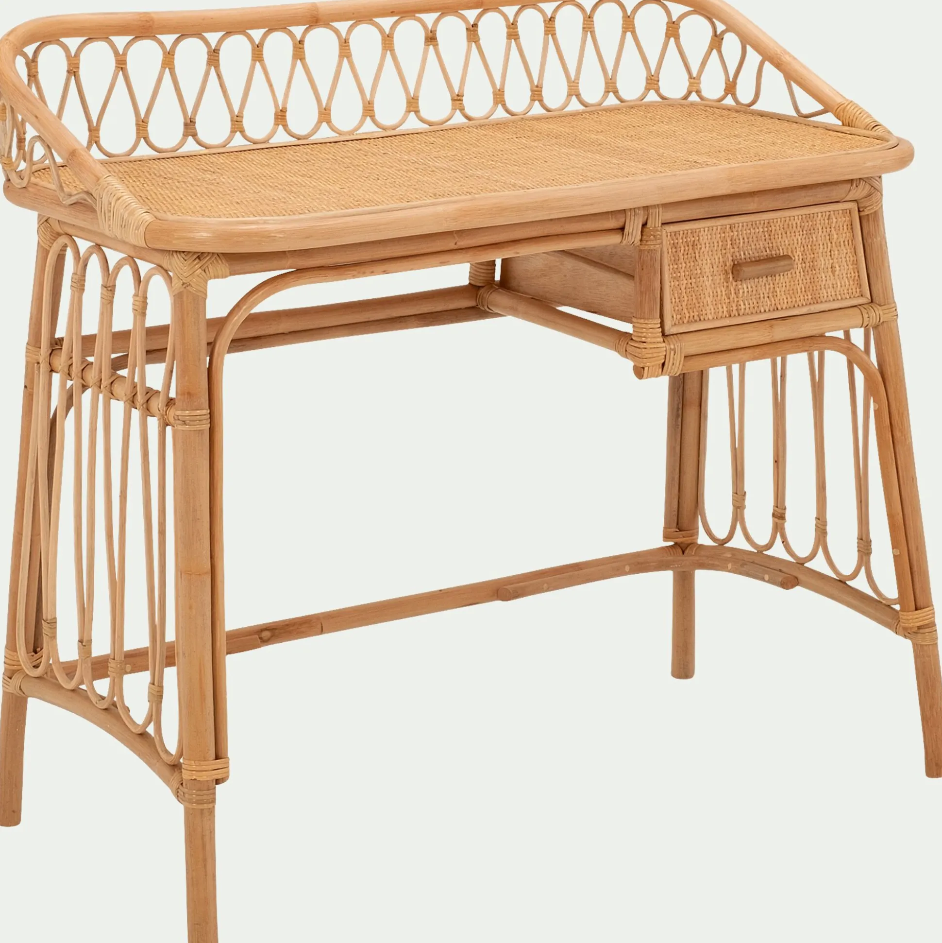 Bureau enfant en rotin - naturel