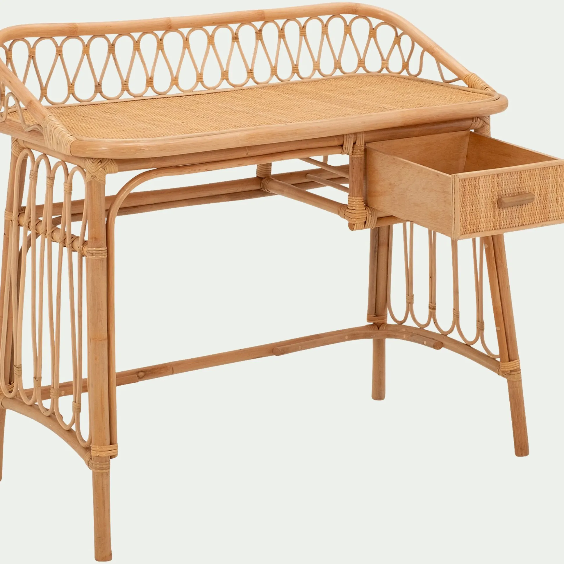 Bureau enfant en rotin - naturel