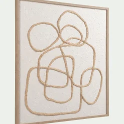 Cadre décoratif en papier travaillé motif contemporain 45x60cm - beige