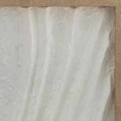 Cadre décoratif relief vague en papier de riz 60x80cm - blanc