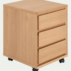 Caisson de bureau 3 tiroirs en bois - naturel