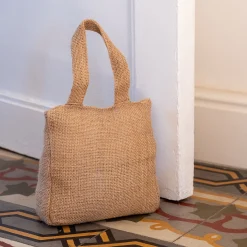 Cale-porte en sable et chanvre - naturel H18cm