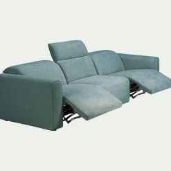 Canapé 5 places 2 relax en tissu - bleu niolon