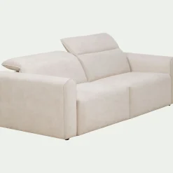 Canapé 3 places 2 relax en tissu - beige roucas