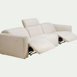 Canapé 5 places 2 relax en tissu - beige roucas