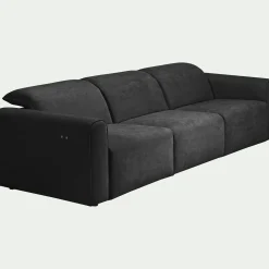 Canapé 5 places 2 relax en tissu - gris anthracite