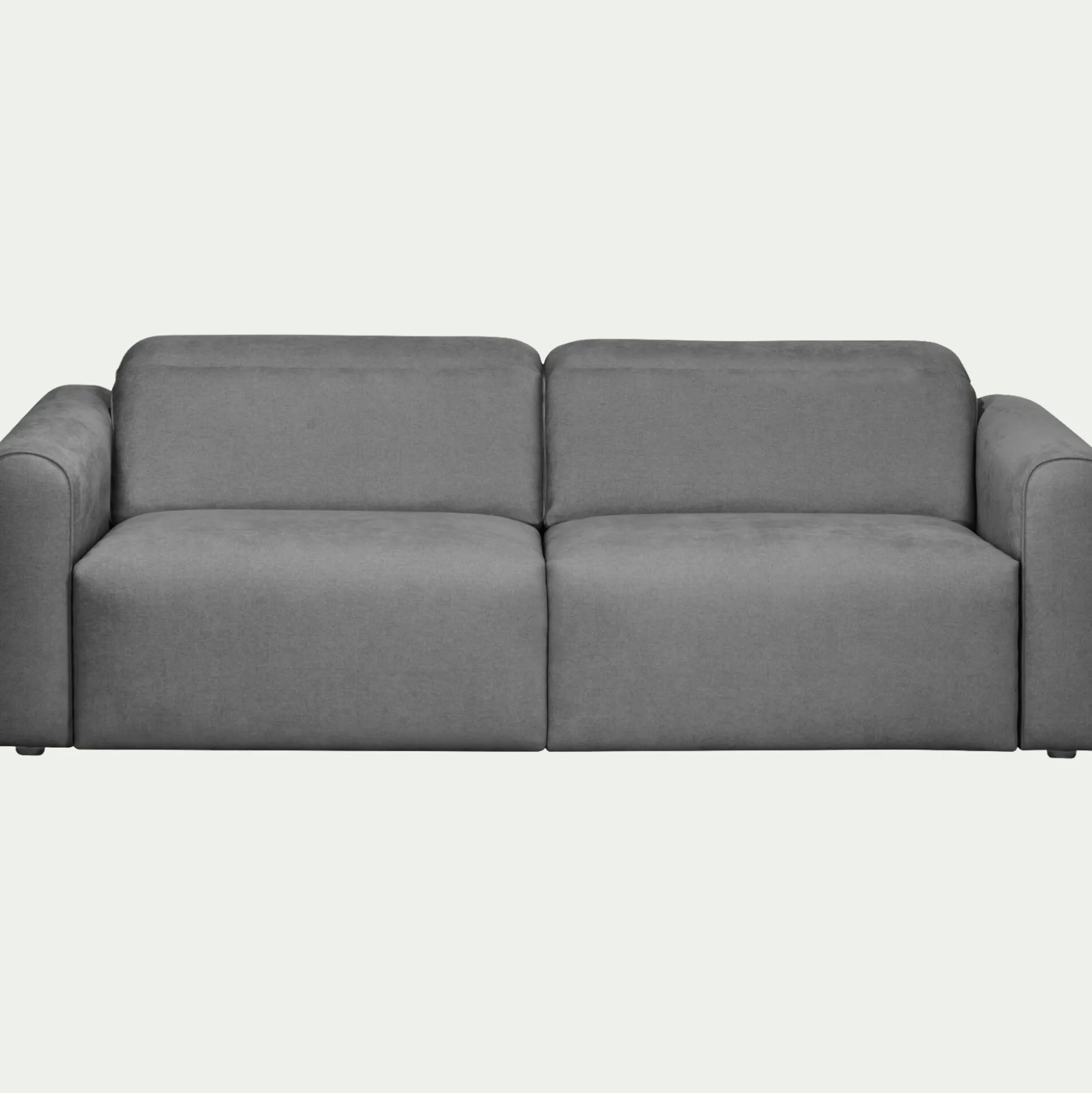 Canapé 3 places 2 relax en tissu - gris moyen