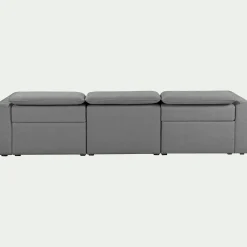 Canapé 5 places 2 relax en tissu - gris moyen