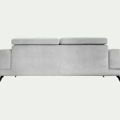 Canapé 4 places avance recule en tissu doux - gris