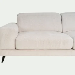 Canapé 4 places avance recule en tissu doux - beige