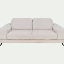 Canapé 3 places avance recule en tissu doux - beige