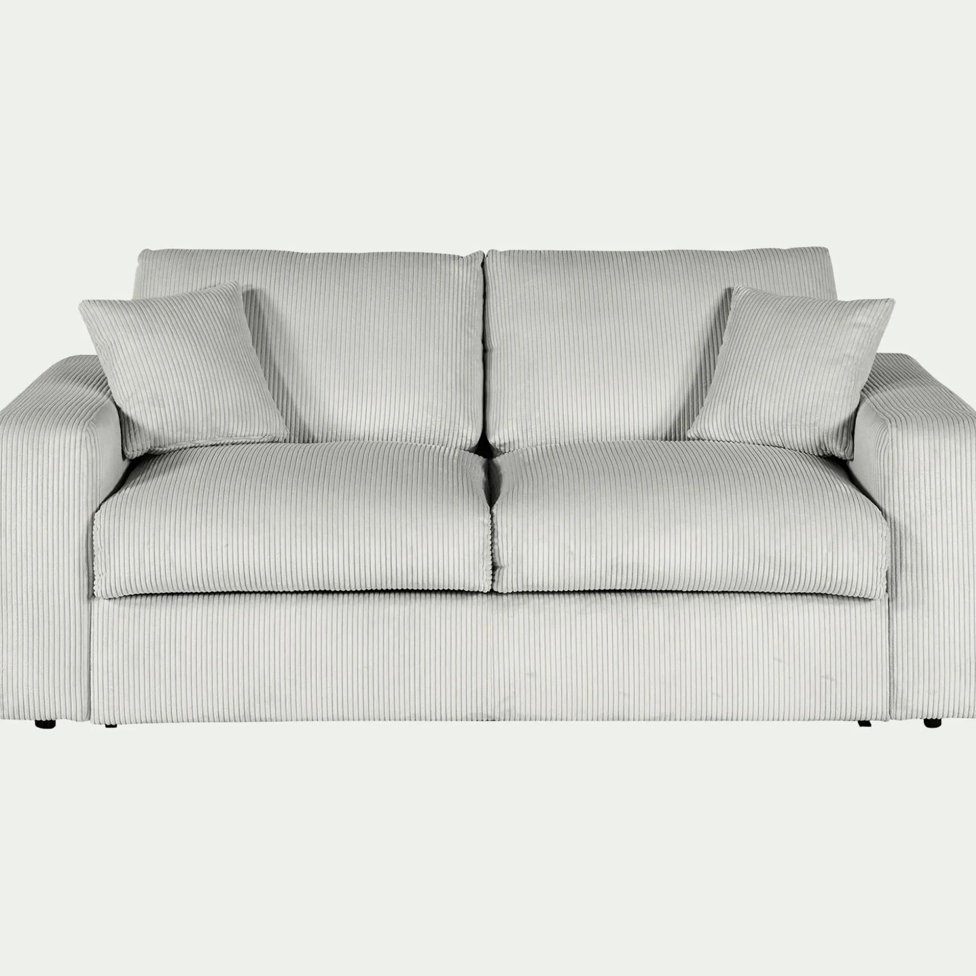 Canapé 3 places convertible en velours côtelé - gris borie