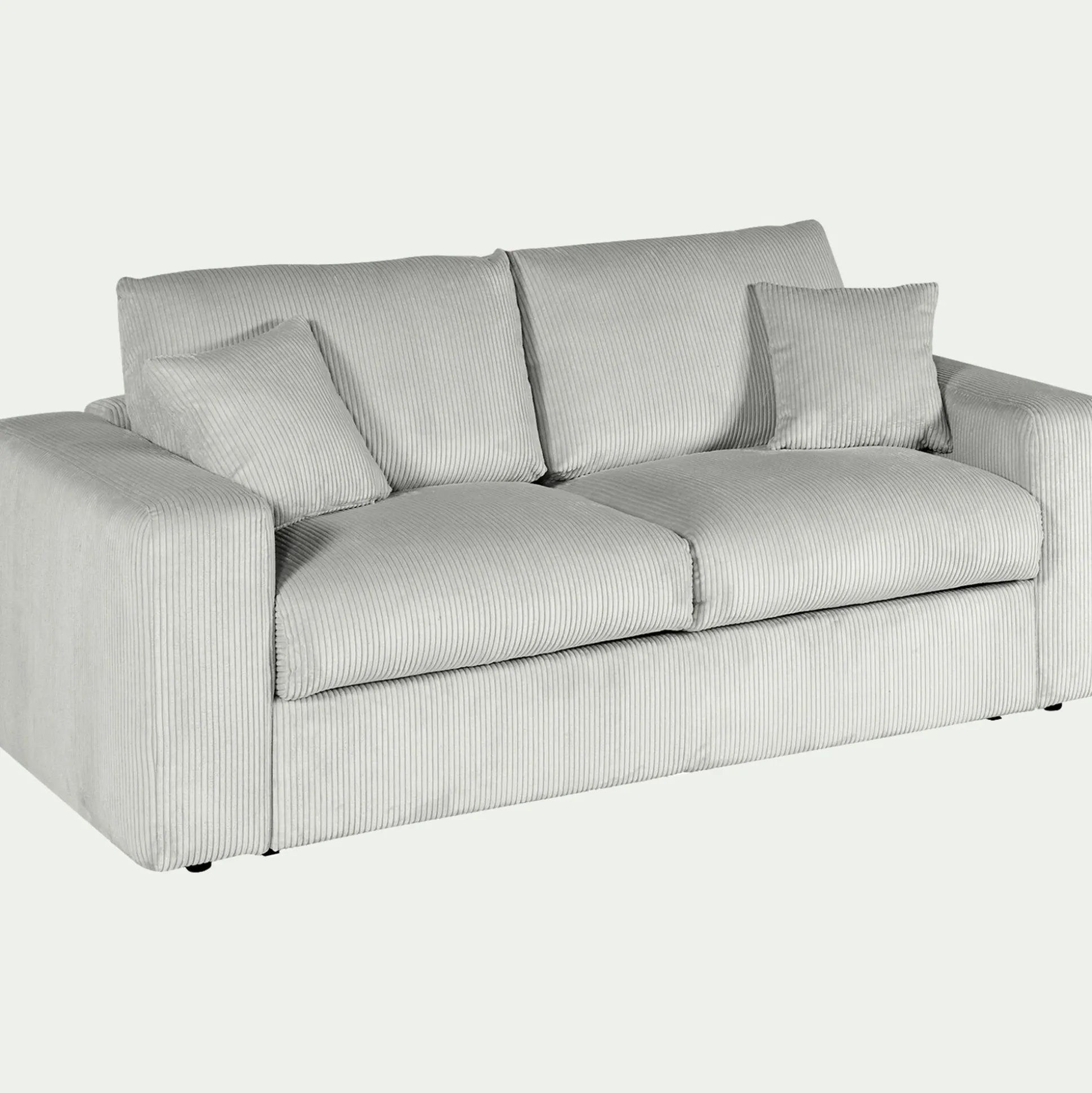 Canapé 3 places convertible en velours côtelé - gris borie