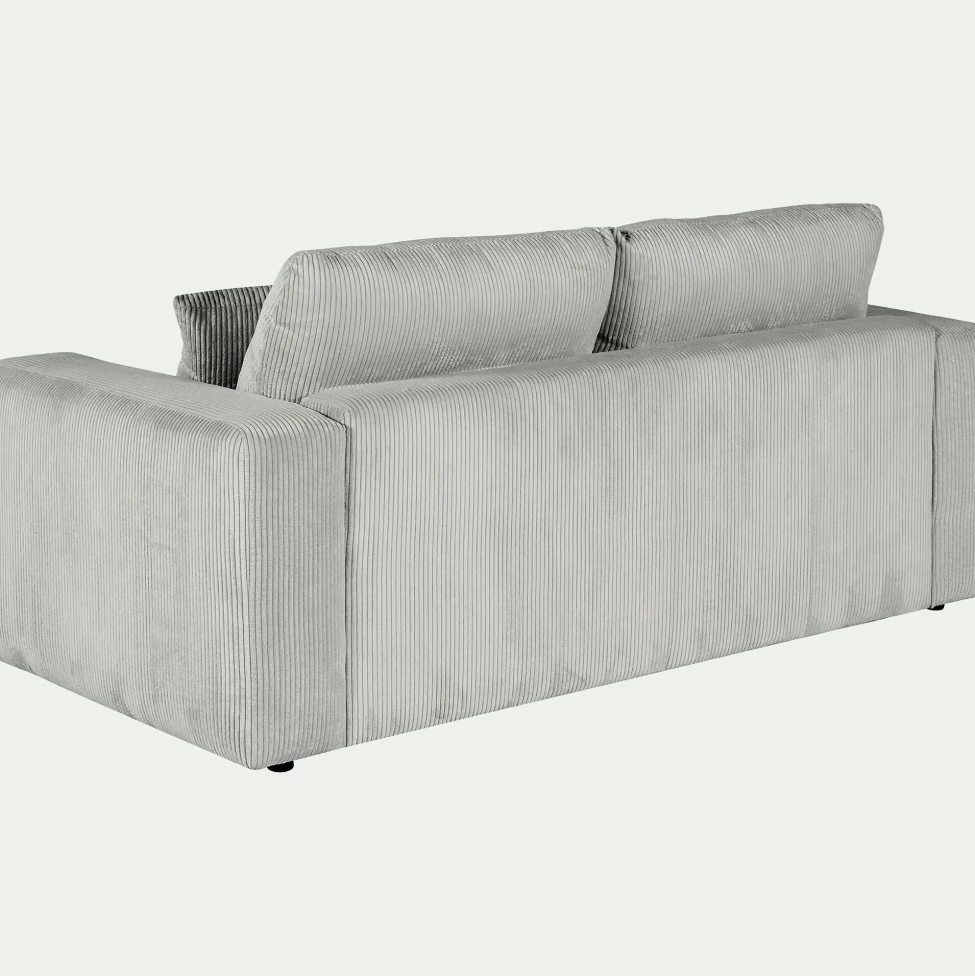 Canapé 3 places convertible en velours côtelé - gris borie