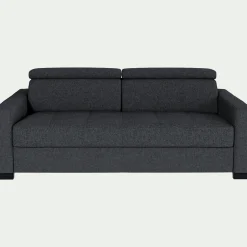 Canapé 3 places convertible avec matelas Bultex en pop avec accoudoirs 15cm - gris anthracite