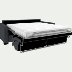 Canapé 3 places convertible avec matelas Bultex en pop avec accoudoirs 15cm - gris anthracite