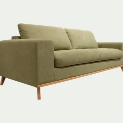 Canapé 4 places convertible en tissu Cosmo - vert kaki