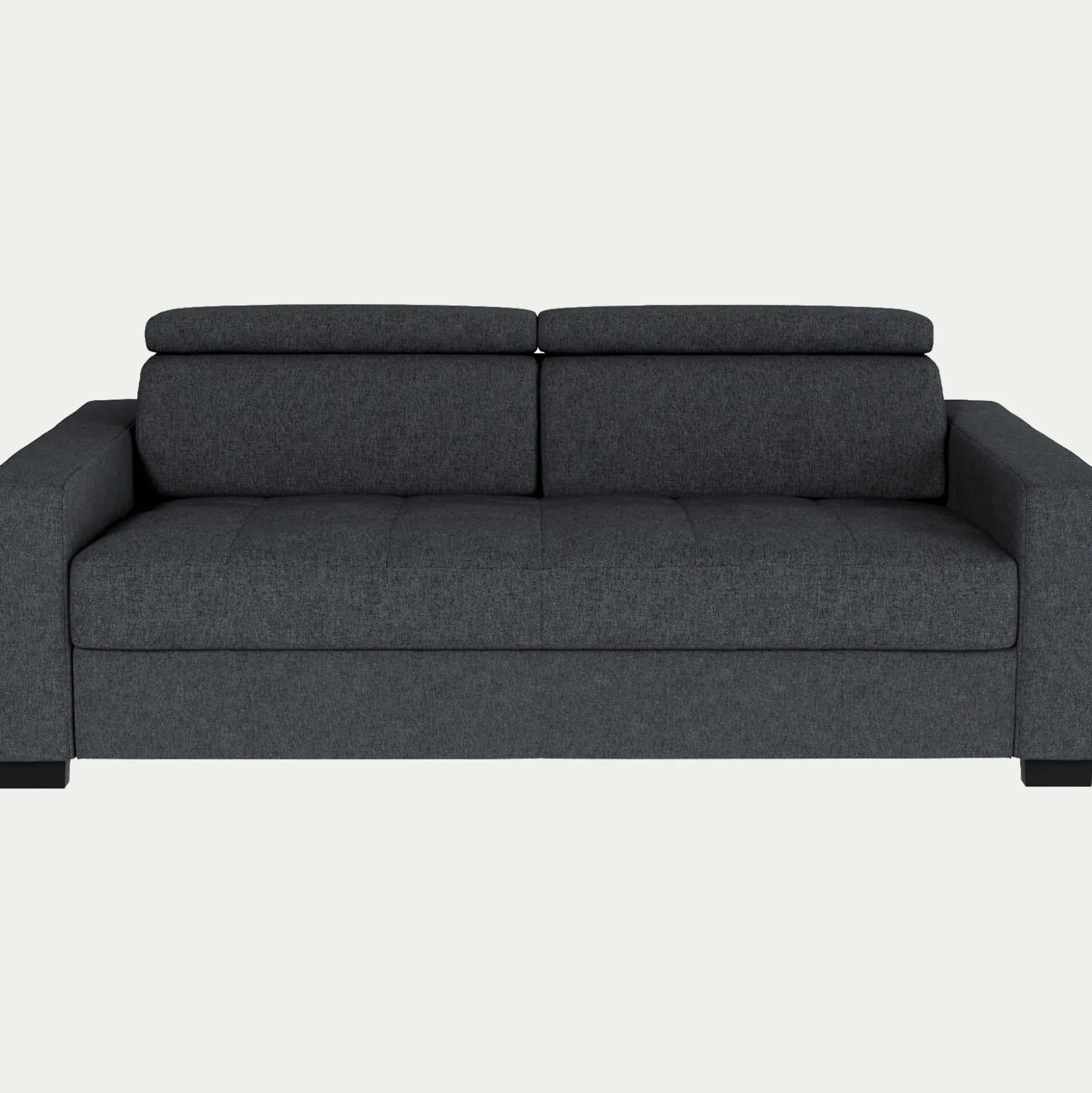 Canapé 3 places convertible en tissu avec accoudoirs 20cm - gris anthracite