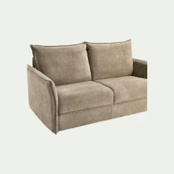 Canapé 3 places convertible en tissu avec matelas densité 35kg/m3 - beige roucas