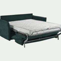 Canapé 4 places convertible en tissu avec matelas densité 35kg/m3 - bleu