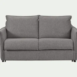 Canapé 4 places convertible en tissu Stella avec matelas densité 25kg/m3 - gris anthracite
