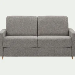 Canapé 3 places convertible en tissu matelas densité 25kg/m3 - gris