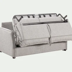 Canapé 4 places convertible en tissu Stella avec matelas densité 25kg/m3 - gris borie