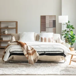 Canapé 4 places convertible en tissu - beige alpilles