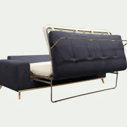 Canapé 4 places convertible en tissu Crown - bleu calabrun