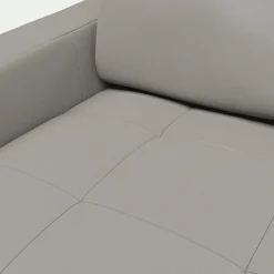 Canapé 3 places convertible en tissu cuir gris avec accoudoirs 20cm - gris borie