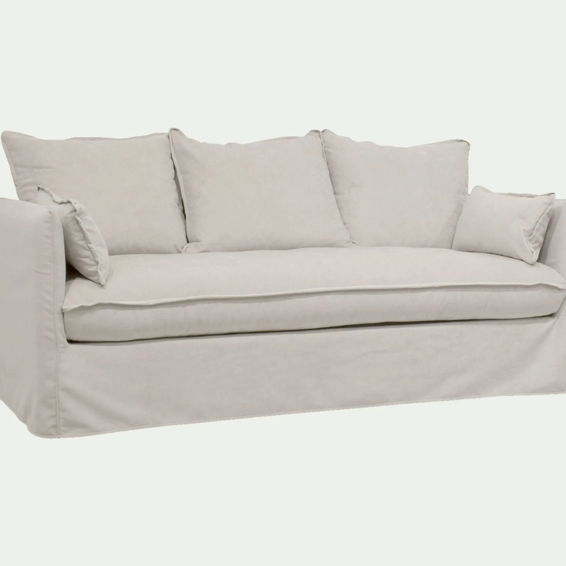 Canapé 3 places convertible en tissu wind - beige alpilles