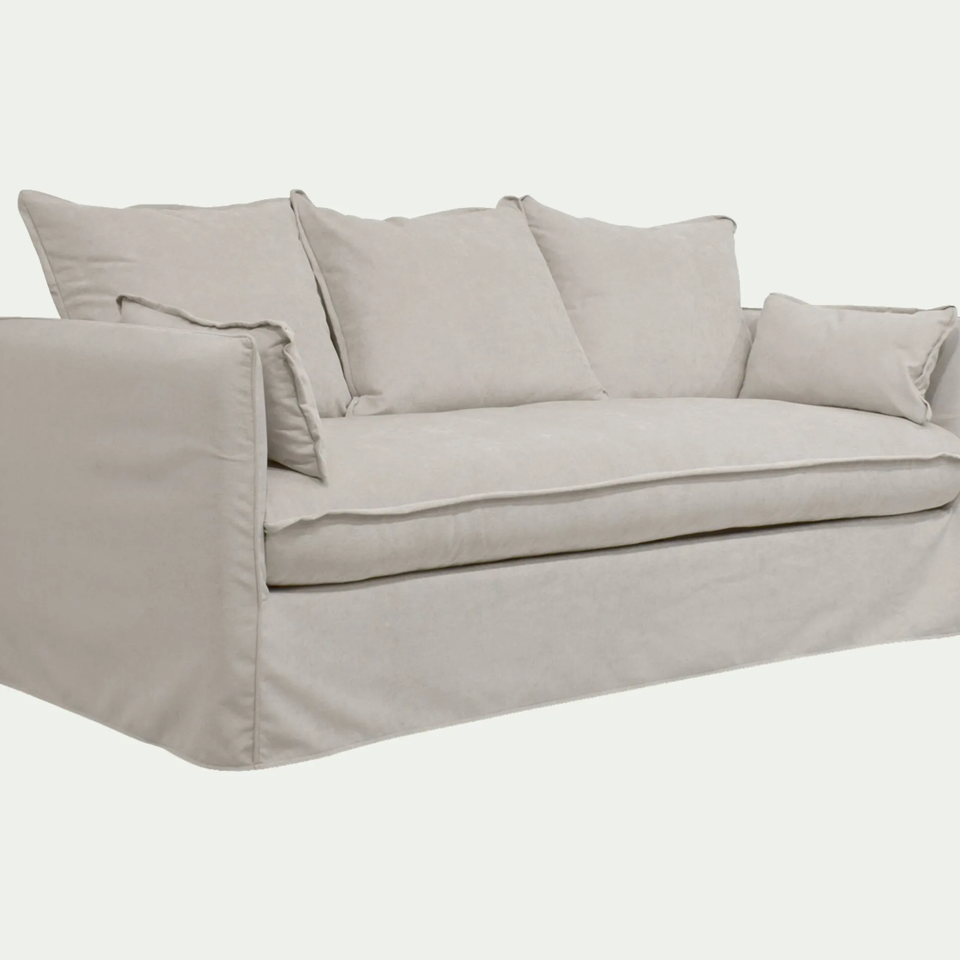 Canapé 3 places convertible en tissu wind - beige alpilles