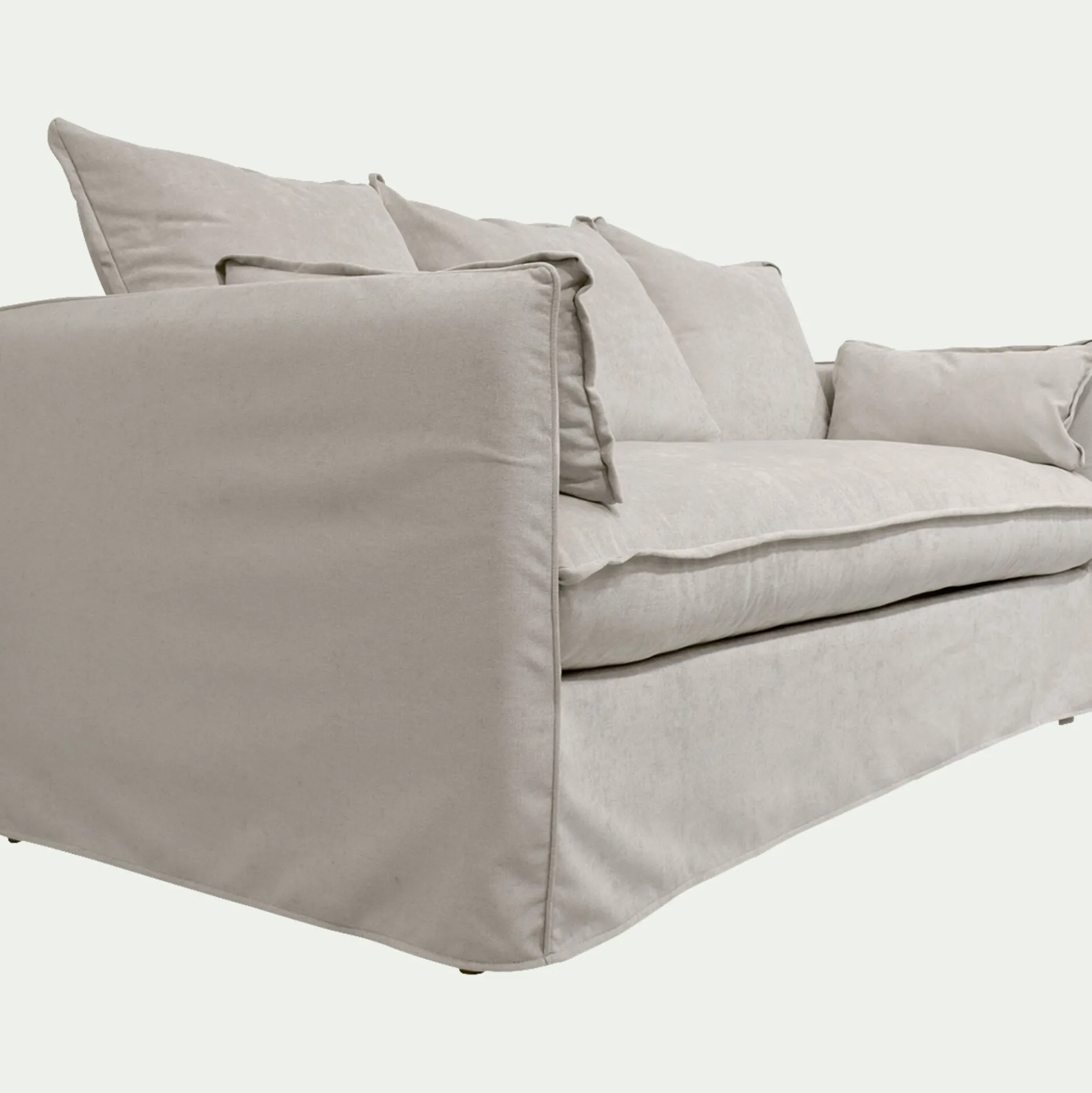 Canapé 3 places convertible en tissu wind - beige alpilles