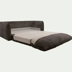 Canapé 3 places convertible en tissu Eden - marron