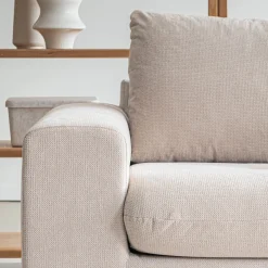 Canapé 3 places convertible en tissu Crown - beige roucas