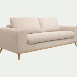 Canapé 3 places convertible en tissu Crown - beige roucas