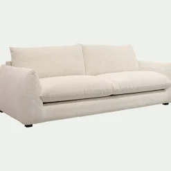 Canapé 4 places convertible en tissu Raven - blanc écru